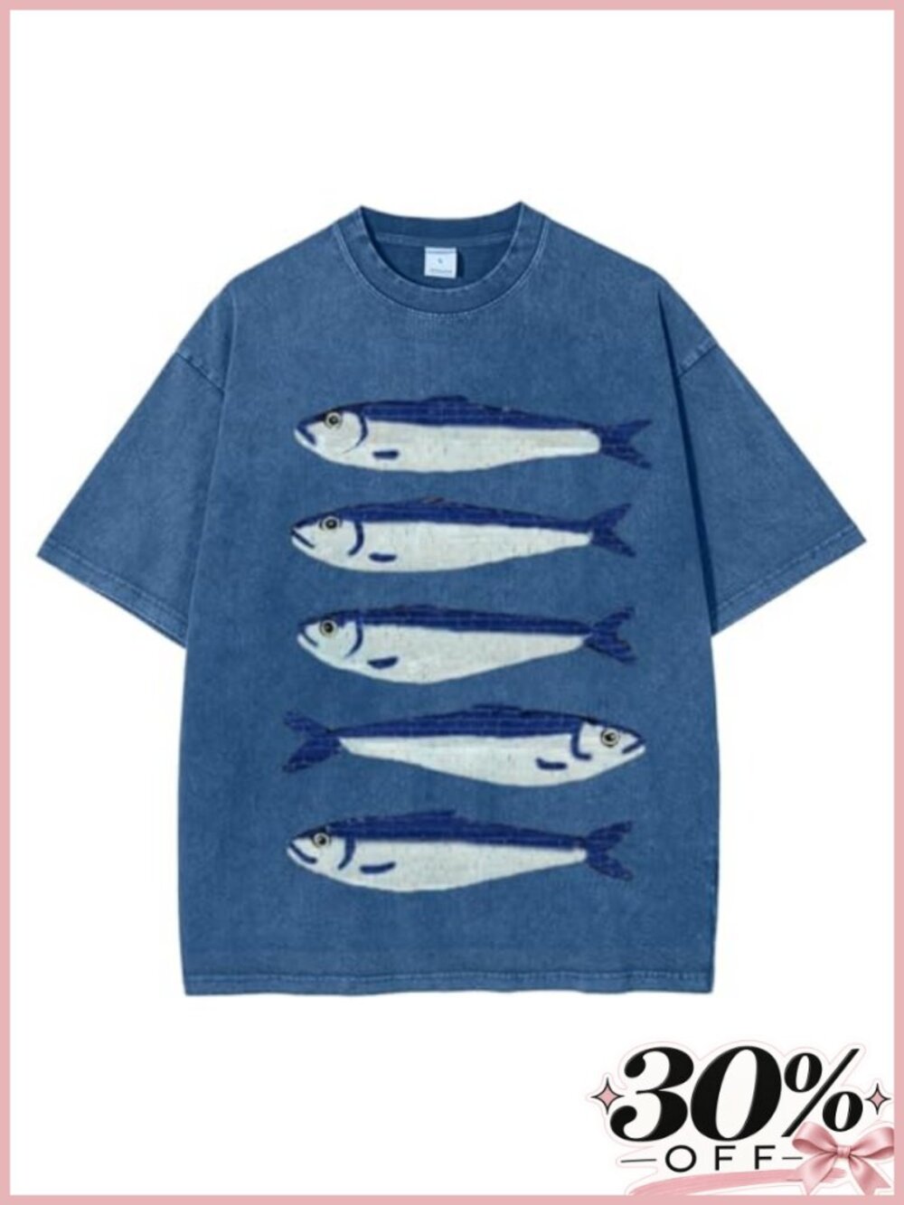 Women's Oversized Graphic Fish Tee Y2K Streetwear T-Shirt